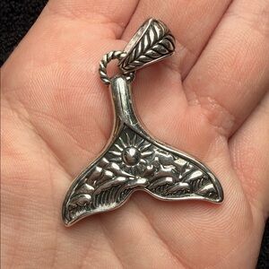 JAI Sterling Silver Whale Bead Enhancer Necklace Pendant